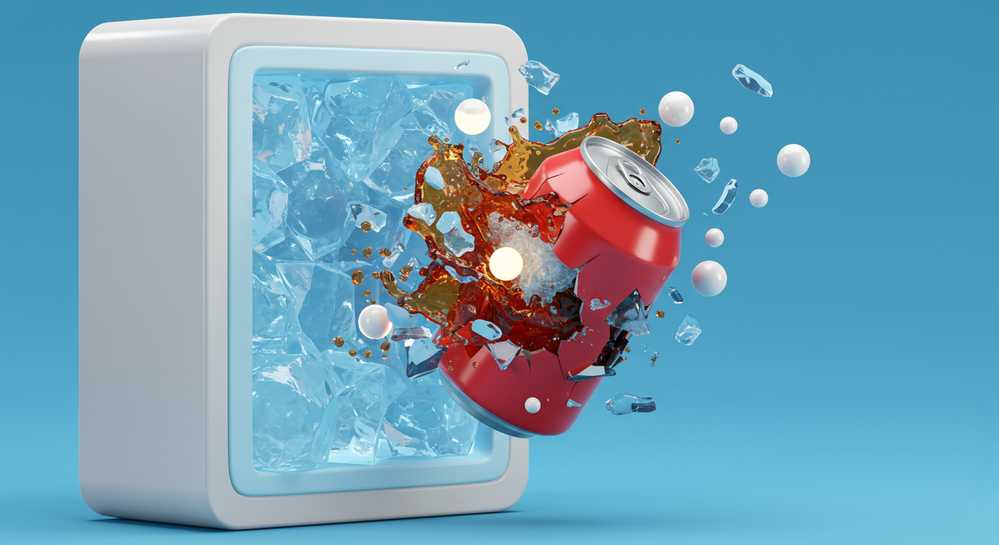 Vì sao không nên cho đồ uống có gas vào ngăn đá tủ lạnh 3 Hậu quả khi lon nước phát nổ trong ngăn đá