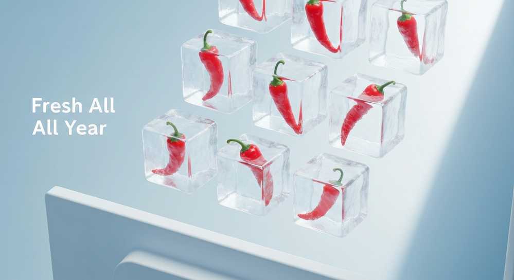 Cách bảo quản ớt tươi ngon lâu giữ trọn vị cay nồng 2 Bảo quản ớt trong ngăn đá phương pháp tối ưu cho cả năm