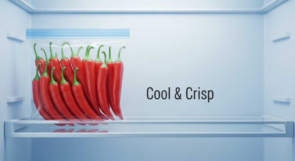 Cách bảo quản ớt tươi ngon lâu giữ trọn vị cay nồng 1 Bảo quản ớt trong tủ lạnh đúng cách để dùng dần